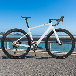 Vélo de gravier TWITTER <span class=keywords><strong>Gravel</strong></span> V1 Ultra Léger Tout-Terrain en Fibre de <span class=keywords><strong>Carbone</strong></span> avec Freins à Disque 700C 12 Vitesses 11-42T Hydraulique à Axe Traversant pour Bikepacking - Product Image 6