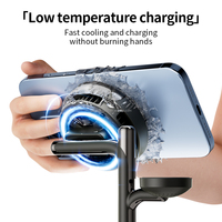 Station de charge sans fil magnétique multifonctionnelle tendance 5 en 1 25W pour Samsung pour iPhone avec lumière ambiante haut-parleur BT