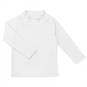 Camiseta de Natación de Manga Larga para Niños Pequeños, Protección Solar UPF50+, Anti-UV, Cuello Alto, Logotipo Frontal - Product Image 1