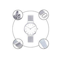 Bracelets en maille milanaise à boucle magnétique en acier inoxydable de luxe pour montre intelligente