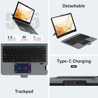 Keyboard Lepas Pasang Nillkin untuk Samsung Tab S8+ S7+ S7FE Dengan Penutup Kamera dan Touchpad, Casing Keyboard S8