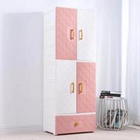 Armoire pour enfants à 3 niveaux, couleur grise, en plastique, avec compartiments suspendus et tiroirs de rangement, organisateur de vêtements, placard