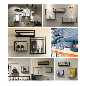 Wought-estantes de pared de metal flotante, estante de pared profundo decorativo para el hogar antiguo, en venta - Product Image 5