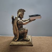 Support de montre Warrior Bracket, Ornement décoratif, Plateau de présentation pour iWatch, Présentoir en résine, Design de statue de style européen pour bureau