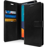 Casing ponsel kulit PU Flip buku harian Goospery BlueMoon asli untuk Samsung Galaxy S24 ultra, casing ponsel untuk Iphone 15 Pro Max