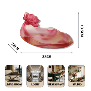 Liuli, cuenco de cristal desencerado de lujo, rosa con flores coloridas estambres de jarrón de cristal, plato de fruta, exhibición de mesa de comedor - Product Image 2