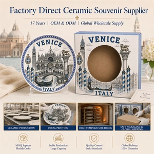 Plato Decorativo de Cerámica con Diseño de <span class=keywords><strong>la</strong></span> Estatua del Campanile de Venecia, Italia, con Caja, Personalizable, OEM, ODM, Venta al Por Mayor - Product Image 6