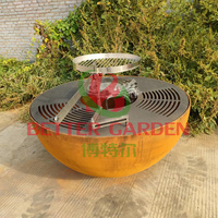 Barbecue portable haut de gamme en acier corten moderne et durable avec chariot à roulettes et caractéristiques de sécurité pour la cuisson en extérieur et le camping