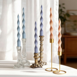 Bougie spirale torsadée française sans fumée, longue bougie en bâton pour mariage, table à manger, décoration intérieure - Product Image 3