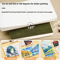 Bloc de Dibujo Cuadrado Verde de 30 Hojas, Mini Cuaderno de Acuarela Portátil de Bolsillo con Solapas Reforzadas y Hojas Desprendibles
