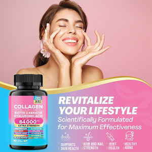 OEM private label Capsule di collagene peptidi tipi I II III V biotina cheratina acido ialuronico - Product Image 2