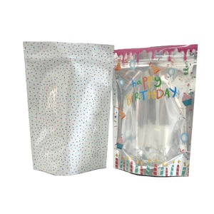 Bolsa de Aluminio con Ventana Transparente y Cierre de Cremallera, Impresa con Logotipo Personalizado, Brillante, para Envasado de Alimentos - Product Image 1
