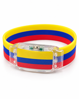 Bracelet LED en silicone personnalisé avec logo imprimé multicolore, programmes lumineux, pour événements, fêtes, promotion