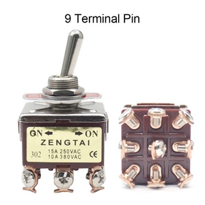 Interruptor de Palanca <span class=keywords><strong>Mini</strong></span> de Latón de 9 Pines y 2 Posiciones ZengTai 302 para Automóvil - Product Image 5