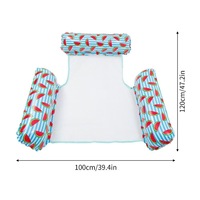Colchoneta flotante inflable de tres tubos de PVC para adultos portátil con respaldo plegable para juego de agua piscina entretenimiento flotadores colchón
