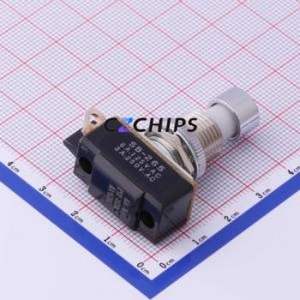 SB265 Push Button Switch Through hole Component (THT) Switch Single Pole Single Throw Round Plunger 6A Black - Product Image 1