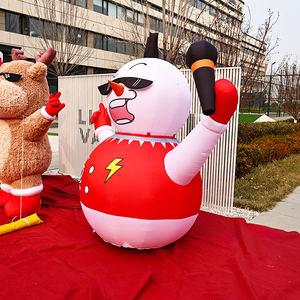 Muñeco de Nieve Inflable Navideño de 2 Metros, Resistente al Agua, Canta <span class=keywords><strong>Canciones</strong></span>, Reutilizable, Decoración Navideña <span class=keywords><strong>para</strong></span> Exteriores - Product Image 4