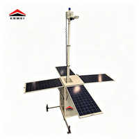 Tour de surveillance mobile à énergie solaire avec panneaux CCTV et mât électrique de 6 m pour la surveillance des chantiers