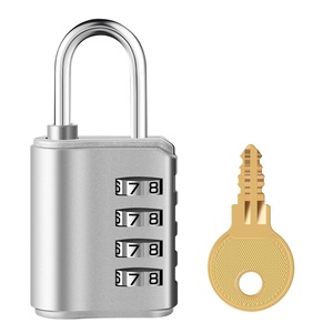 <span class=keywords><strong>Cadenas</strong></span> <span class=keywords><strong>à</strong></span> combinaison <span class=keywords><strong>à</strong></span> 4 chiffres <span class=keywords><strong>à</strong></span> <span class=keywords><strong>code</strong></span> modifiable 609, en laiton, avec clé maîtresse, 66x32.5x14.5mm, mini <span class=keywords><strong>cadenas</strong></span> en alliage de zinc pour casier de gym et bagages de voyage - Product Image 1