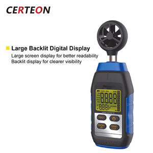 Tragbares Digitalanemometer mit Hintergrundbeleuchtung für Luftstrom und Windgeschwindigkeitsmessung - Product Image 3