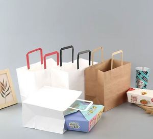 Wholesale Custom Personalized Thickened Kraft Paper Large Sides Design <b>Packaging</b> <b>Bags</b> for Catering Industry - Product Image 6