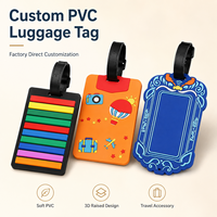 Tag Bagasi PVC Lunak 2D Custom Grosir, Multi Warna, Logo Karet, Tempat Kartu Alamat untuk Hadiah Festival & Klub