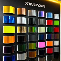 Film vinyle PET chromé bleu glacé effet satiné, résistant aux intempéries, protection de peinture, vente chaude
