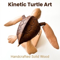 Ornement cinétique en bois massif fait main, tortue de mer, directement de l'usine, un accent apaisant pour le bureau et la décoration intérieure.