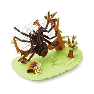3D环保蜘蛛纸板拼图模型玩具手工昆虫纸工艺DIY套装，儿童教育玩具 & 广告