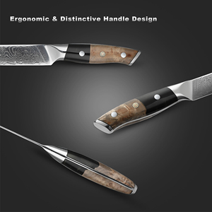 Coltello da Chef Professionale da 5 Pollici con Motivo a <span class=keywords><strong>Rosa</strong></span>, Coltello da Cucina <span class=keywords><strong>Giapponese</strong></span> in Acciaio Damasco a 67 Strati - Product Image 3