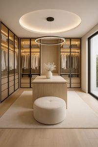 Armario Moderno con Paneles <span class=keywords><strong>Empotrados</strong></span>, Armario de Dormitorio a Medida con Nicho Empotrado con Acabado en Madera e Iluminación LED para Proyecto de Villa - Product Image 4