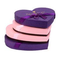 Boîte cadeau en forme de cœur vide pour chocolats, personnalisable, vente en gros, avec inserts