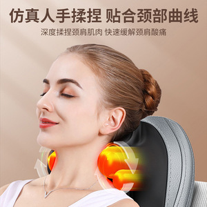 Cojín de Masaje Mingrentang para Espalda, Cuello, Cintura y Cadera, con Bolsas de Aire, Amasamiento, Enchufable, de Cuero PU, Rectangular, Trapezoidal, para Uso Doméstico - Product Image 3