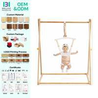Sauteuse pliable pour tout-petits BH, rebondisseur réglable pour bébé, sauteuse en bois avec support pour bébé fille et garçon