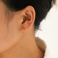 H&C Meilleures ventes : Ensemble de 3 paires de boucles d'oreilles créoles en acier inoxydable plaqué or PVD 18K, hypoallergéniques, résistantes à l'eau, bijoux haut de gamme pour femmes