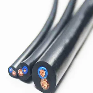 Kabel Las PVC konduktor tembaga 16 25 35 50 70 95mm2, 1/0 2/0 4/0 AWG kabel las selubung karet E H01N2-D fleksibel