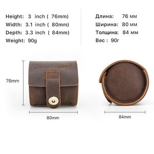 Custom Logo Fast Delivery Leather Travel Watch Case Luxury Handmade Watch Box <b>Portable</b> Single Watch Roll Case - Product Image 3