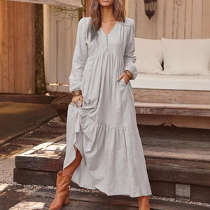 On Sale Cheap Linen Dresses Yarn Dye Fabric, Loose Fit | Alibaba.com