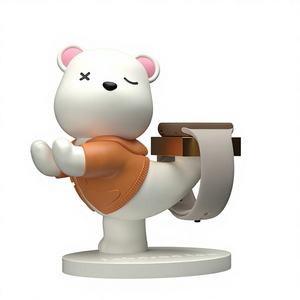 Ornements en forme d'ours pour montres Apple IWatch S9 et Huawei - Support de charge en résine, sculpture faite à la main et peinte à la main, thème amour, mignon - Product Image 1