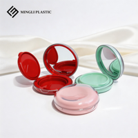 Nouvelle boîte à coussin d'air ronde transparente en PS de 13 g avec miroir, emballage de lotion, conteneur en plastique recyclable