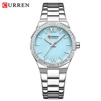 Montre pour femme CURREN 9103 en acier inoxydable, bracelet simple et élégant, boîtier rond, montre à quartz originale pour cadeau, pour femmes
