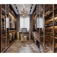 Armoire Modulaire Moderne Personnalisée en Bois Massif pour Chambre à Coucher, Dressing avec Rangement pour Appartement et Hôtel