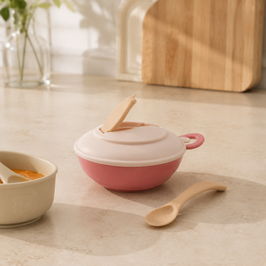 Juego de Platos para Bebés de PP y TPE de Grado Alimenticio, con Cuchara con Sensor de Temperatura y Tapa, Vajilla de Entrenamiento para Alimentación - Product Image 1