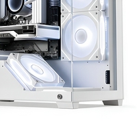 Boîtier PC de jeu blanc de taille moyenne avec panneau latéral en verre trempé pour ordinateur de bureau