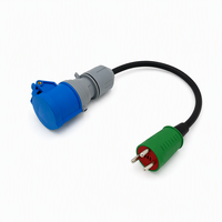 Adaptateur de couplage prise danoise 16A 230V IP44 vers prise CEE 16A 230V IP44 avec câble H07RN-F 3X1.5mm de 0.35M