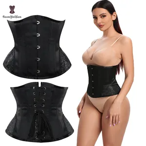 2022 새로운 디자인 패션 허리 Cincher 긴 몸통 셰이퍼 꽃 인쇄 양면 코르셋 Underbust 14 롭 XXS 거들