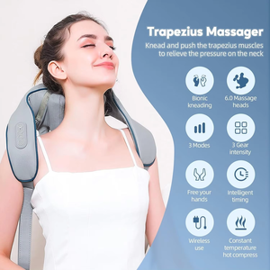 Masajeador 3D Shiatsu para Cuello, Hombros y Espalda con Calor y Vibración para Terapia de Tejidos Profundos, Alivio del Dolor, Relajación y Circulación Sanguínea - Product Image 3