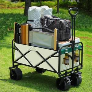 Chariot de plage ultra-compact, pliable, robuste, chariot utilitaire pour la plage et les courses - Product Image 5