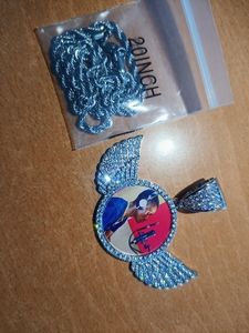 Collar con Colgante de Alas de Ángel, Collar con Foto Personalizada, Cadena de Tenis de 4 mm, Circonita Cúbica, Joyería Hip Hop para Hombre, Collares Personalizados con Piedras - Product Image 2