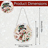 Kit de peinture diamant 5D en acrylique LS, forme ronde, pour intérieur, motif Père Noël et renne, cadeau artisanal fait main pour Noël